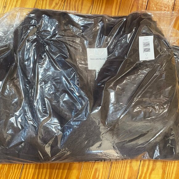 New Avec Les Filles Belted Faux Fur Shawl Collar Coat Espresso Small $188 - Picture 5 of 6